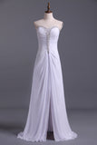 2024 New Arrival White Sheath/Column Sweetheart Chiffon Floor Length