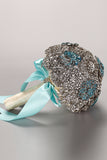 Round Shape Wedding Bouquet Acrylic Cristal Beads With Ribbon Handle (26*18cm)