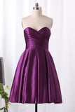 2024 Bridesmaid Dress A Line Sweetheart Satin With Ruffles Short/Mini