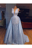 Scoop Tulle Mermaid With Applique Court Train Detachable Wedding Dresses