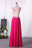 2024 V Neck Beaded Bodice Floor Length Prom Dress Chiffon