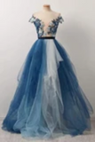 Gorgeous Off The Shoulder Gradient Prom Dress With Appliques/Mesh