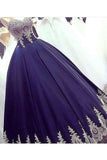 2024 Prom Dresses Sweetheart Satin A-Line With Applique Zipper Back