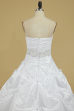 2024 New Arrival Sweetheart Wedding Dresses With Ruffles And Beads Chapel Train Taffeta