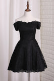 2024 New Arrival Off The Shoulder A-Line Lace Cute Homecoming Dresses