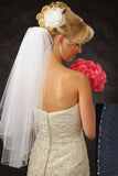 Beaded Edge Multi Layers Elbow Length Wedding Veils V055