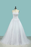 2024 A Line Sweetheart With Applique & Beads Wedding Dresses Tulle