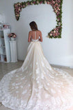 2024 Tulle Wedding Dresses Mermaid Scoop With Applique Chapel Train Detachable