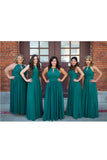 2024 Chiffon Bridesmaid Dresses Scoop With Ruffles Floor Length