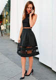 Black Homecoming Dresses Maren Two Pieces Short Knee Length O Neck Formal Party Dress CD1366