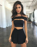 Sexy Black Crop Cut Out Dress Short Homecoming Dresses Janae CD3041