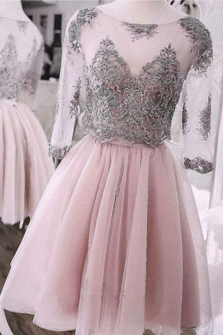 Short Dress Cute Cocktail Ina Two Pieces Homecoming Dresses Lace Tulle Dresses CD3298