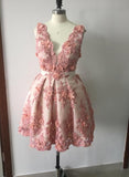 Giana Lace Homecoming Dresses Lovely Short Appliques Hand-Made Flower CD3347