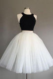 Black And Jaelynn Two Pieces Homecoming Dresses White Cute Party Dresses CD434