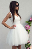 Simple White Tulle Short Party Dress White Homecoming Dresses Moira CD9073