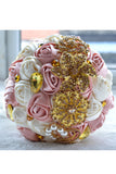 Attractive Round Satin/Rhinestone Bridal Bouquets