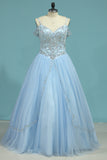 2024 New Arrival Spaghetti Straps Tulle With Beading Quinceanera Dresses