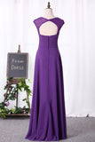 2024 Bridesmaid Dresses Off The Shoulder A-Line Chiffon & Lace