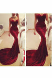 2024 Evening Dresses Mermaid Sweetheart Velvet Sweep Train New Arrival