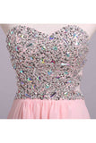 2024 Prom Dresses A-Line Sweetheart Chiffon Floor Length With Beading/Sequins