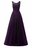 Beautiful A-Line Long Lace Tulle Zipper Evening Dress Ball Gown Bridesmaid Dress