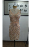 New Arrival Homecoming Dresses Spaghetti Straps Short/Mini Chiffon With Full Beads