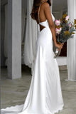 Satin Wedding Dresses Mermaid Beads