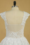 2024 Plus Size Bridal Dresses A-Line Off The Shoulder Tulle Court Train White Zipper Back