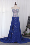 2024 Prom Dresses A Line Sweetheart Chiffon With Beading