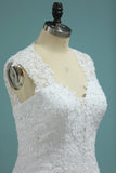 2024 Wedding Dresses A-Line High Neck Court Train Satin With Applique Covered Buttons