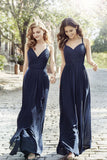 2024 A Line Bridesmaid Dresses Spanghetti Straps Chiffon Floor Length