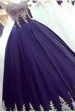 2024 Prom Dresses Sweetheart Satin A-Line With Applique Zipper Back