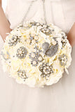 Luxurious Rhinestone Crystal Roses Wedding Flowers Bridal Bouquet (26*22cm)