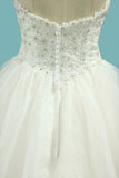 2024 Sweetheart Beaded Bodice Organza Wedding Dresses A Line Floor Length