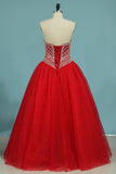 2024 New Arrival Sweetheart Quinceanera Dresses Ball Gown Tulle With Beads