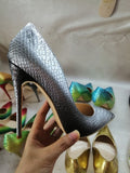 High-heels with Snakeskin Patterns Fashion Women Party Shoes