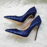 High-heels with Dark Blue Pattern Fashion Women Party Shoes